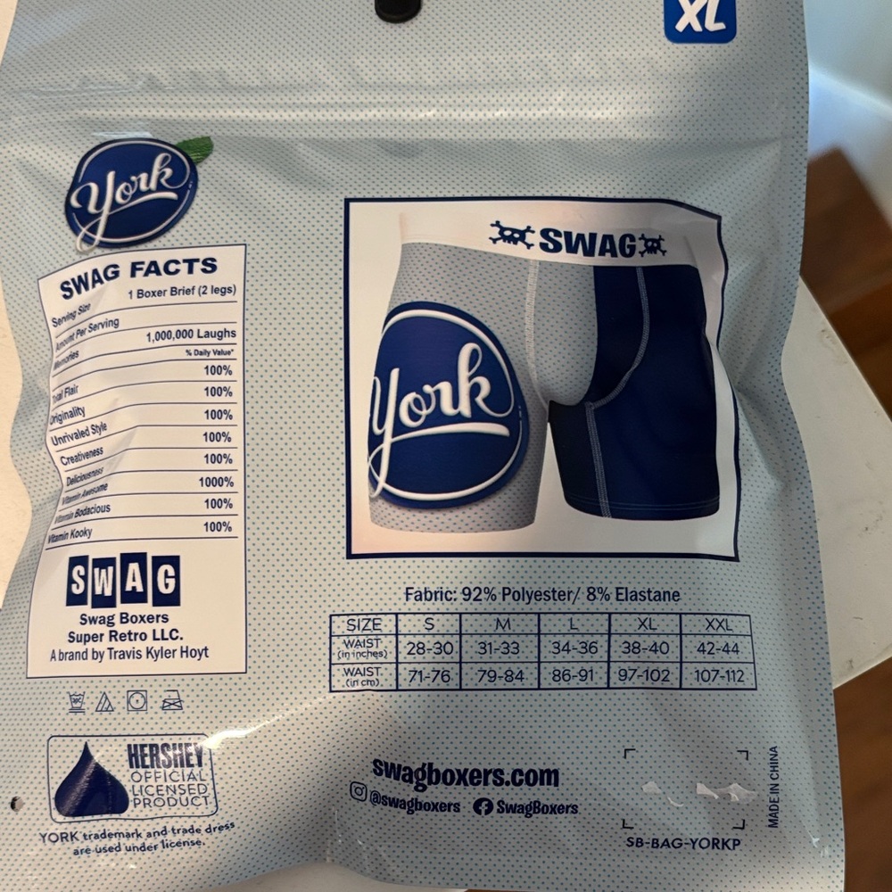 York Men's Navy Boxer Briefs